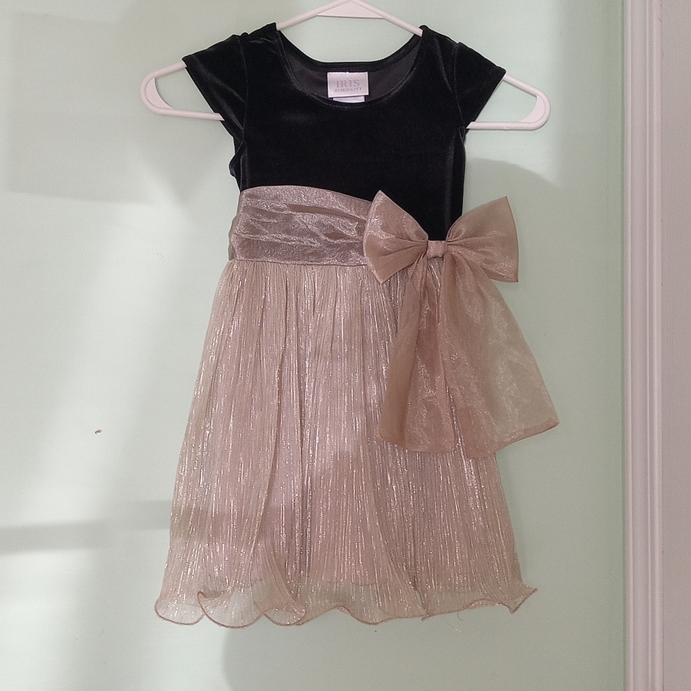 Elegant Black and Gold Kids Dress
